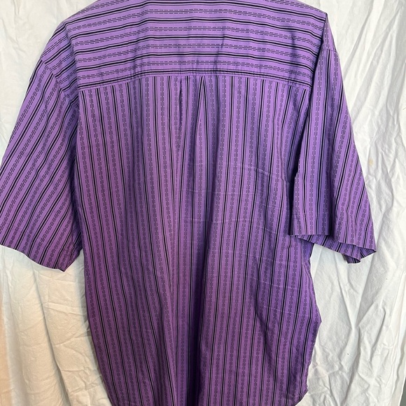 Bugle Boy Core Basic Purple Size Large Short Sleeve Button Down Vtg y2k - Picture 4 of 4
